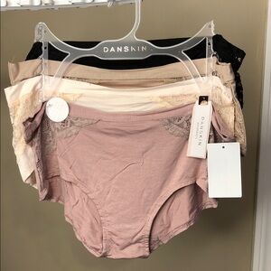 Danskin Women's Lace-Trim Brief Panties - Mauve, Cream, Tan, Black